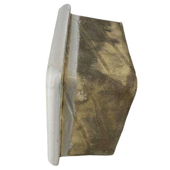 Vintage Ceramic Inset Toilet Paper Holder Rectangular Flawed Antique Art Deco - Picture 6 of 15